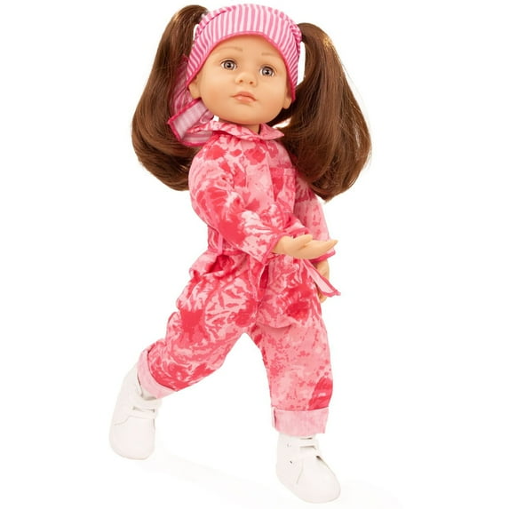 Gotz Little Kidz Grete - 14" Multi-Jointed Standing Doll with Long Brown Hair to Wash & Style