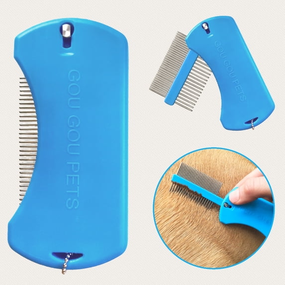 Gou Gou Pets Foldable Grooming Comb for Dogs, Cats, and Horses: Demat and Detangle Comb, Remove Loose Fur or Loose Hair, Smooths Mats and Tangles, Great for on-the-go Travel