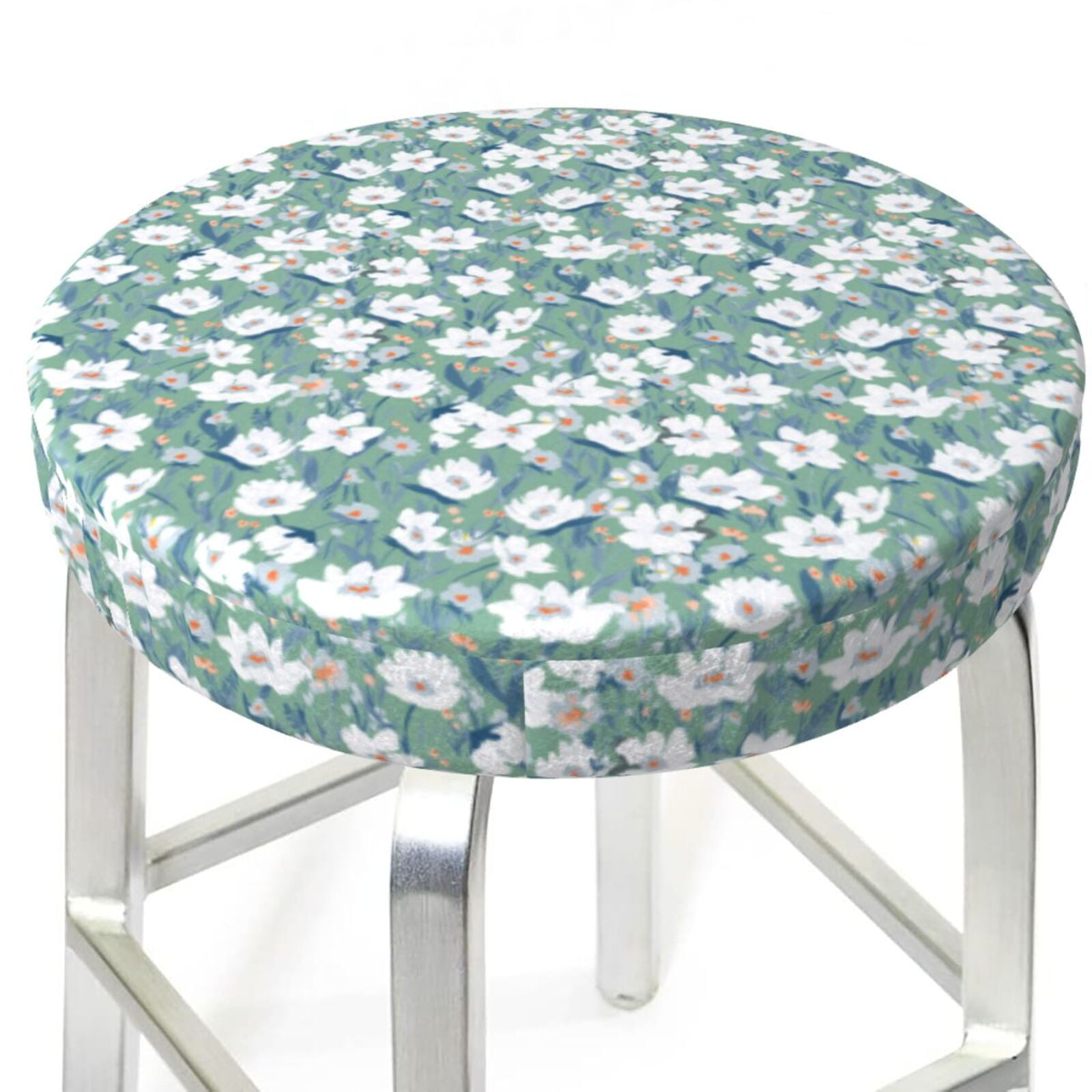 Gouache Flowers Bar Stool Covers, 1214 Inch Bar Stool Covers Round
