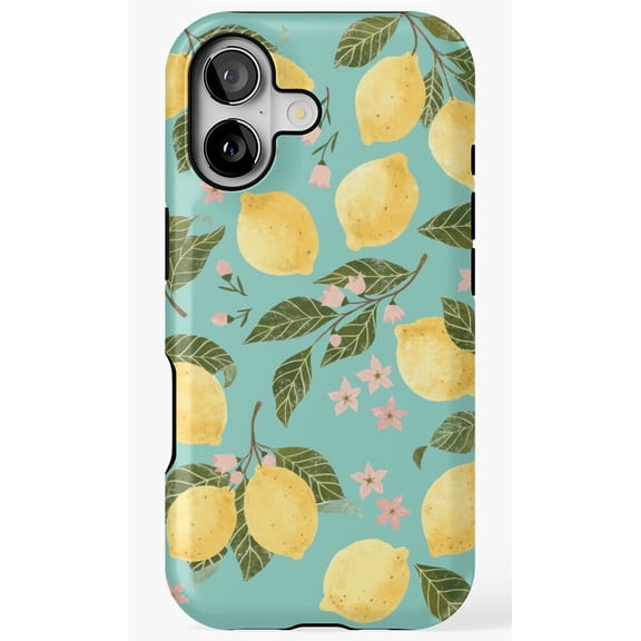 Gouache Lemons Painted Fruit Pattern Botanical Phone Case for iPhone 17 16 15 14 13 12 11 Pro Max