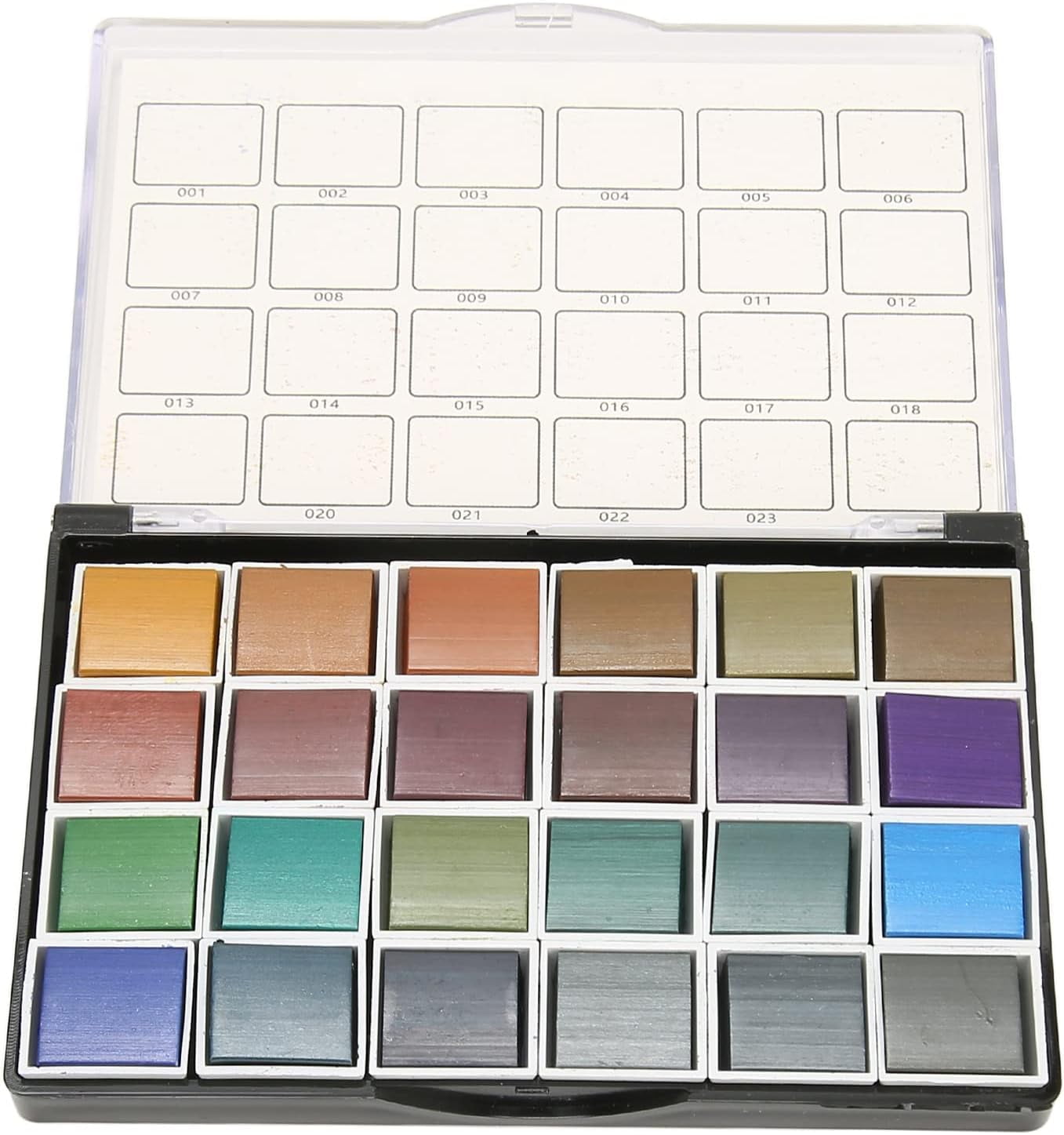Gouache Paint Set, 24 Colors Vintage Pearlescent Effect Solid Watercolor Paint Set, Suitable for Beginners and Student Artists to Paint on Paper, Wood