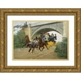 thumbnail image 1 of Goubie, Jean Richard 18x14 Gold Ornate Wood Framed with Double Matting Museum Art Print Titled - Startled By Steam, 1 of 4