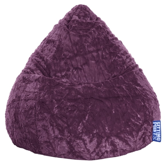 Gouchee Home Fluffy Collection Contemporary Oversized Faux Fur Bean Bag Chair, Multiple Colors
