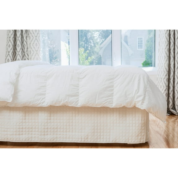 Gouchee Home Grid Bedskirt Queen - White
