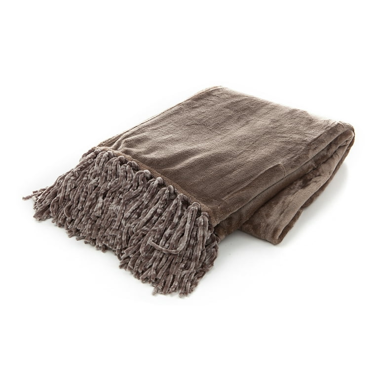 Gouchee Home Plush Throw Blanket Tobacco