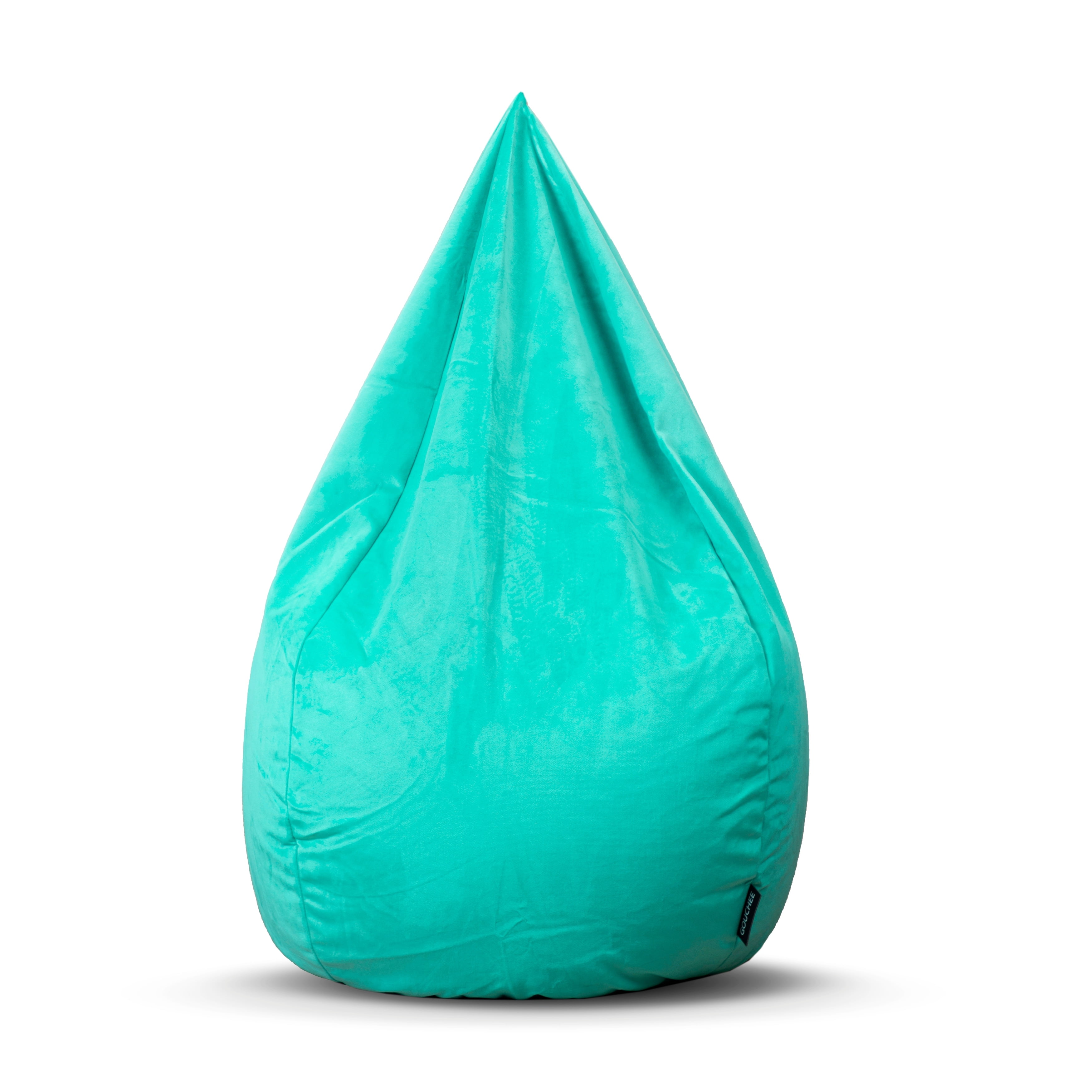 Gouchee Home Sambre Velvet Bean Bag Chair Turquoise Removable Cover