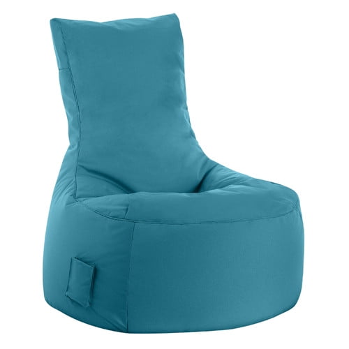 Gouchee Home Swing Brava Collection Polyester Upholstered Bean Bag Armless Lounge Chair, Turquoise
