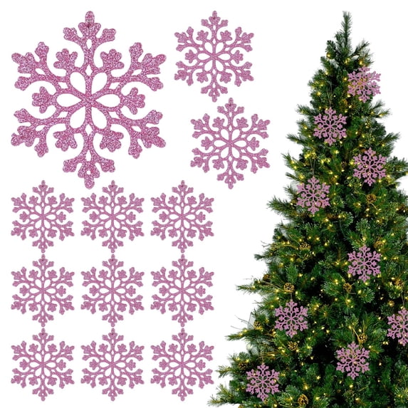 Goujian 12Pcs Christmas Snowflake Ornaments, Christmas Hanging Decor Indoor, Winter Wonderland Decor for Xmas Tree Ceiling Window Christmas Party