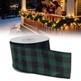 thumbnail image 1 of Goujian Christmas Plaid Wired Ribbon, 5 Yards Burlap Checkered Edge Ribbon, DIY Wreath Bow Gift Wrapping for Xmas Tree Weddings Holiday Home Crafts Decor, 1 of 6