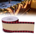 thumbnail image 1 of Goujian Christmas Plaid Wired Ribbon, 5 Yards Burlap Checkered Edge Ribbon, DIY Wreath Bow Gift Wrapping for Xmas Tree Weddings Holiday Home Crafts Decor, 1 of 6
