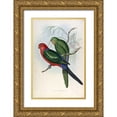 thumbnail image 1 of Gould, John 17x24 Gold Ornate Wood Framed with Double Matting Museum Art Print Titled - King Lory, 1 of 4