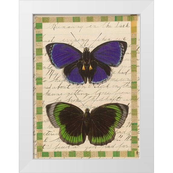 Gould-Porter, William 11x14 White Modern Wood Framed Museum Art Print Titled - Butterfly Collage, Runaway