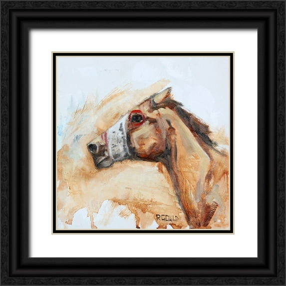 Gould, Renee 15x15 Black Ornate Wood Framed with Double Matting Museum Art Print Titled - Racin