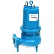 Goulds 3SD52F2DA, 3SD Series, Sewage Pump, 1-1/2 HP, 200 Volts, 3 Phase, 3" Flanged Horizontal Discharge, 322 GPM Max