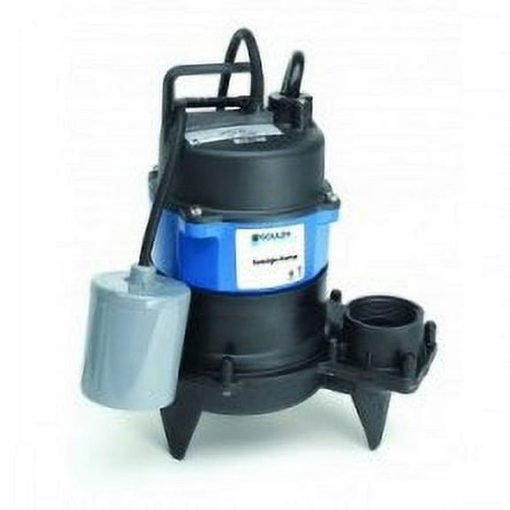 Goulds WW0511A, Model 3872, WW05 Series, Sewage Pump with Mechanical Float Switch, 1/2 HP, 115 Volts, 1 Phase, 2" NPT Vertical Discharge, 75 GPM Max