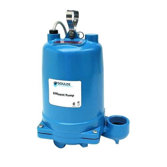 Goulds Submersible Effluent Pump,1/2hp,14.5A WE0511H