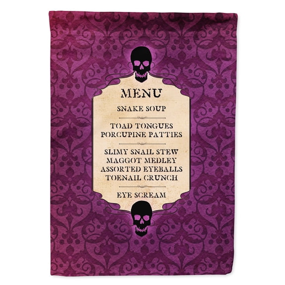 Goulish Menu including Eye Screen and Snake soup Halloween Garden Flag