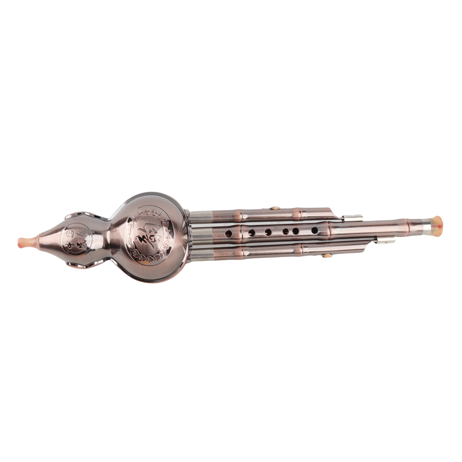 Gourd Cucurbit Flute With 3 Tone C Key Hulusi Gourd Cucurbit Flute Aluminum with Copper Plated Pipes Chinese Traditional Instrument with Chinese Knot Carry Case for Beginners Musical Amateurs