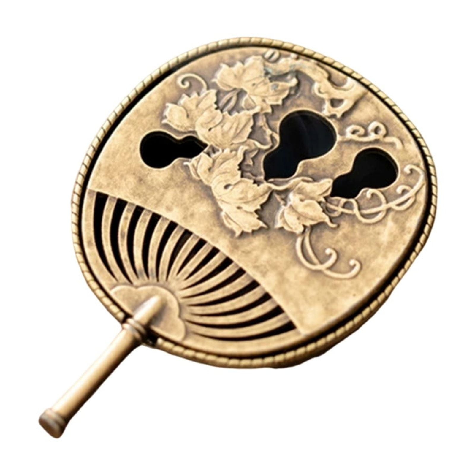 Gourd Fan Incense Burner Holder Tabletop Decoration with Stand, Bronze ...