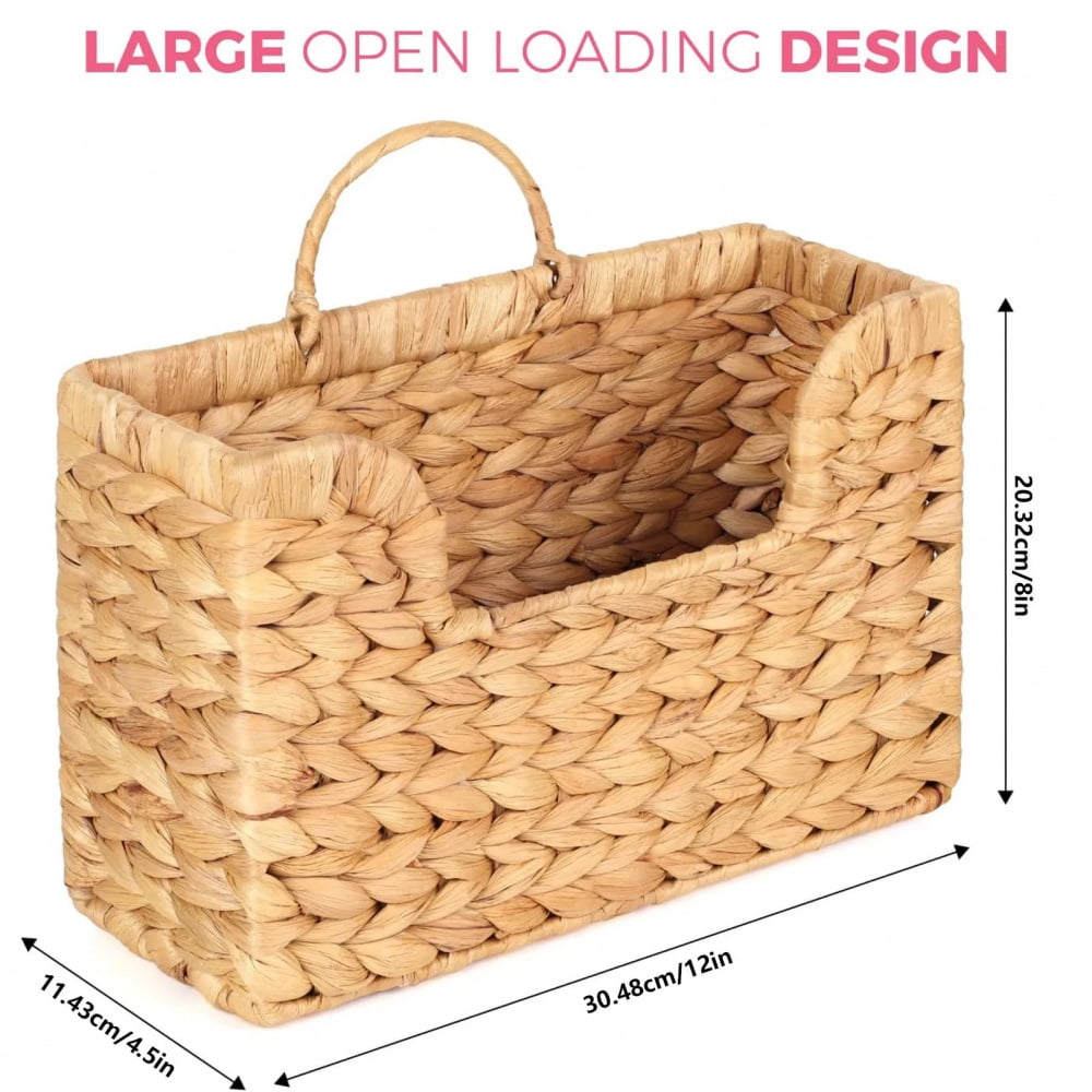 Gourd Vine Woven Wall Hanging Storage Basket Rattan Magazine Rack Home Decor for Living Room Bedroom