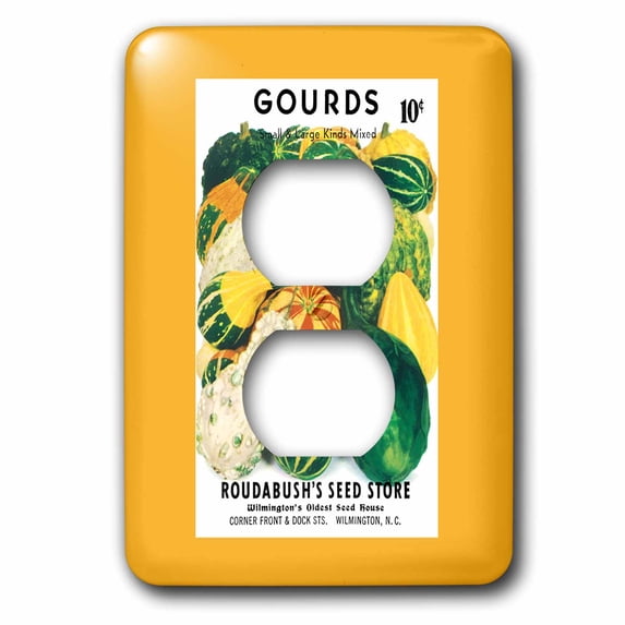 3dRose, Gourds Small and Large Mixed Roudabushs Seed Store, 2 plug outlet cover