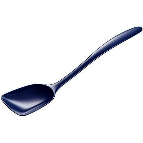 Gourmac 11" Flat-Front Melamine Spoon, BPA-Free Heat Resistant Serving Spoon - Blue