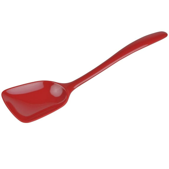 Gourmac 11" Flat-Front Melamine Spoon, BPA-Free Heat Resistant Serving Spoon - Red