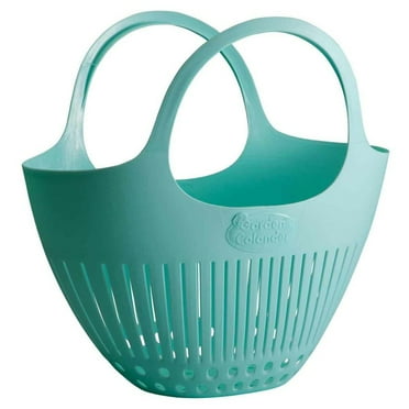 Hutzler Garden Colander Bag with Carrying Handle, Collect Carry & Clean Your Fresh Picked Fruit and Vegetables, Eggshell Blue