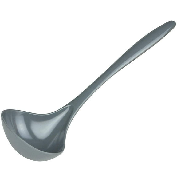 Hutzler 11-Inch Melamine Soup Ladle, BPA Free and Heat Resistant Serving Spoon - Gray