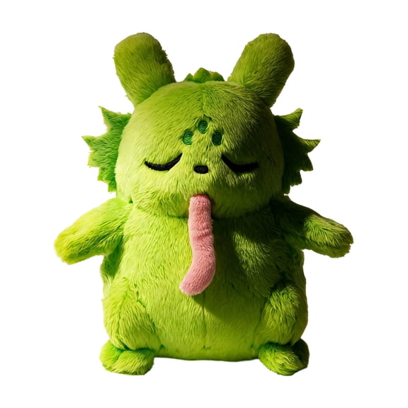 Gourmand Plush Toy Cute Slugcat Plush Doll Game Character Soft Stuffed Animal(Green-7.9In)