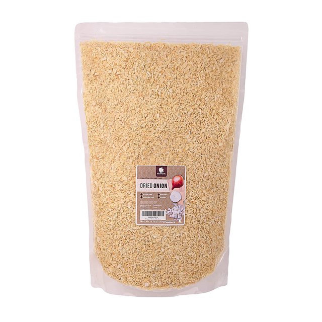 Gourmanity 2 lb Minced Onion Flakes Resealable Bag, Yellow Onion, All Natural, Kosher