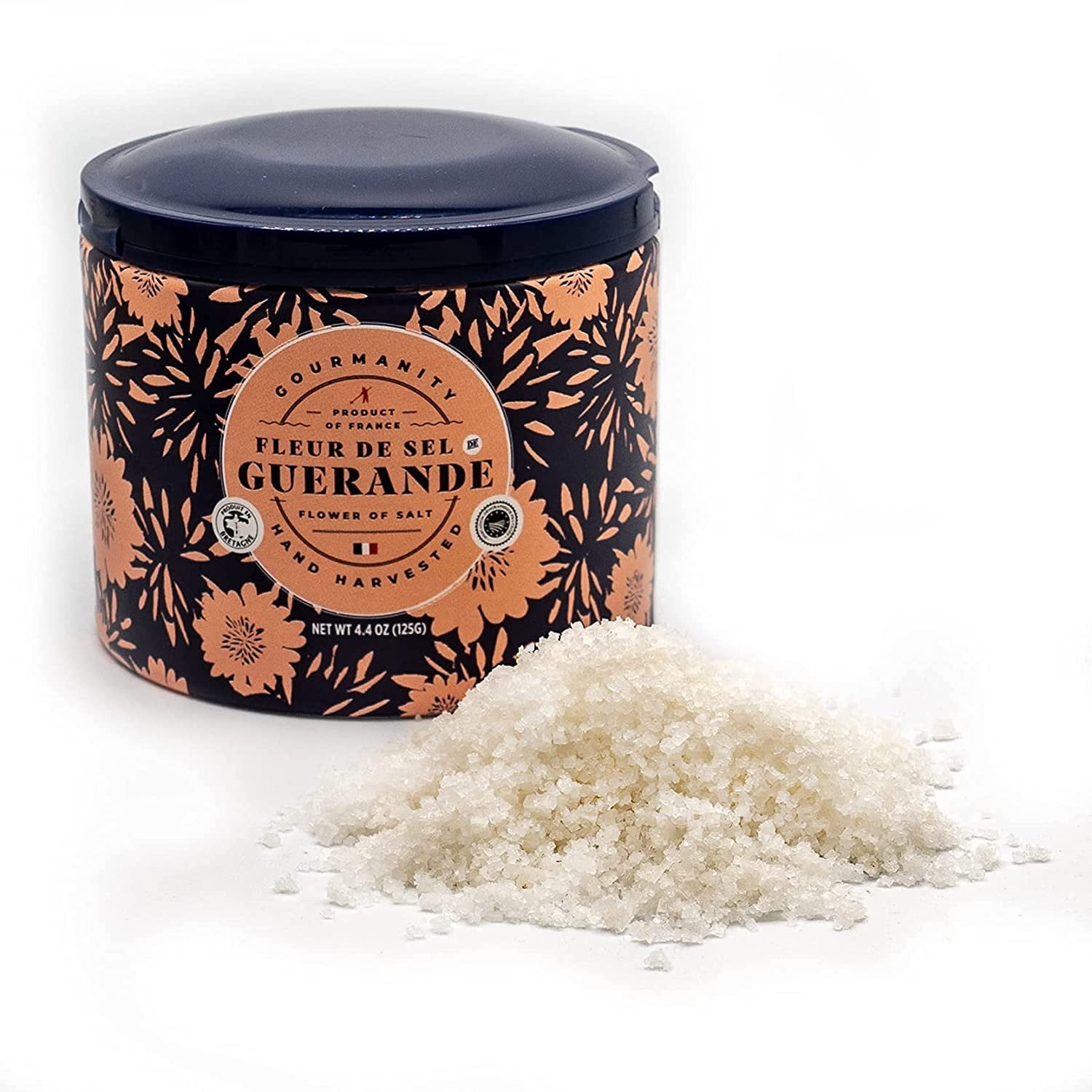 Gourmanity 4.4 oz Fleur De Sel De Guerande, Handharvested French Salt