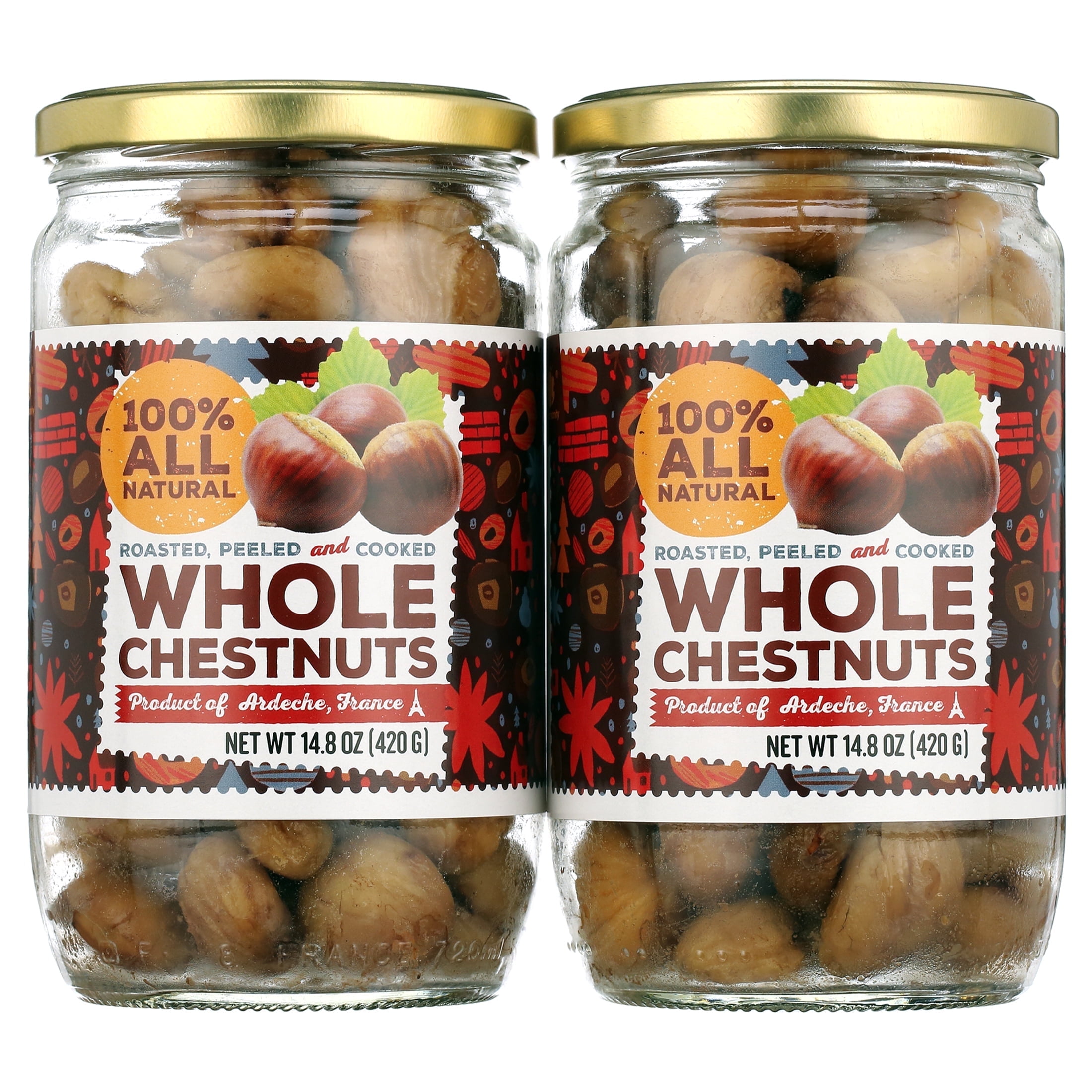 cheesenuts 08、15、55、58、62、65 Gourmanity 420g Pack of 2, Roasted Peeled Chestnuts from Ardeche
