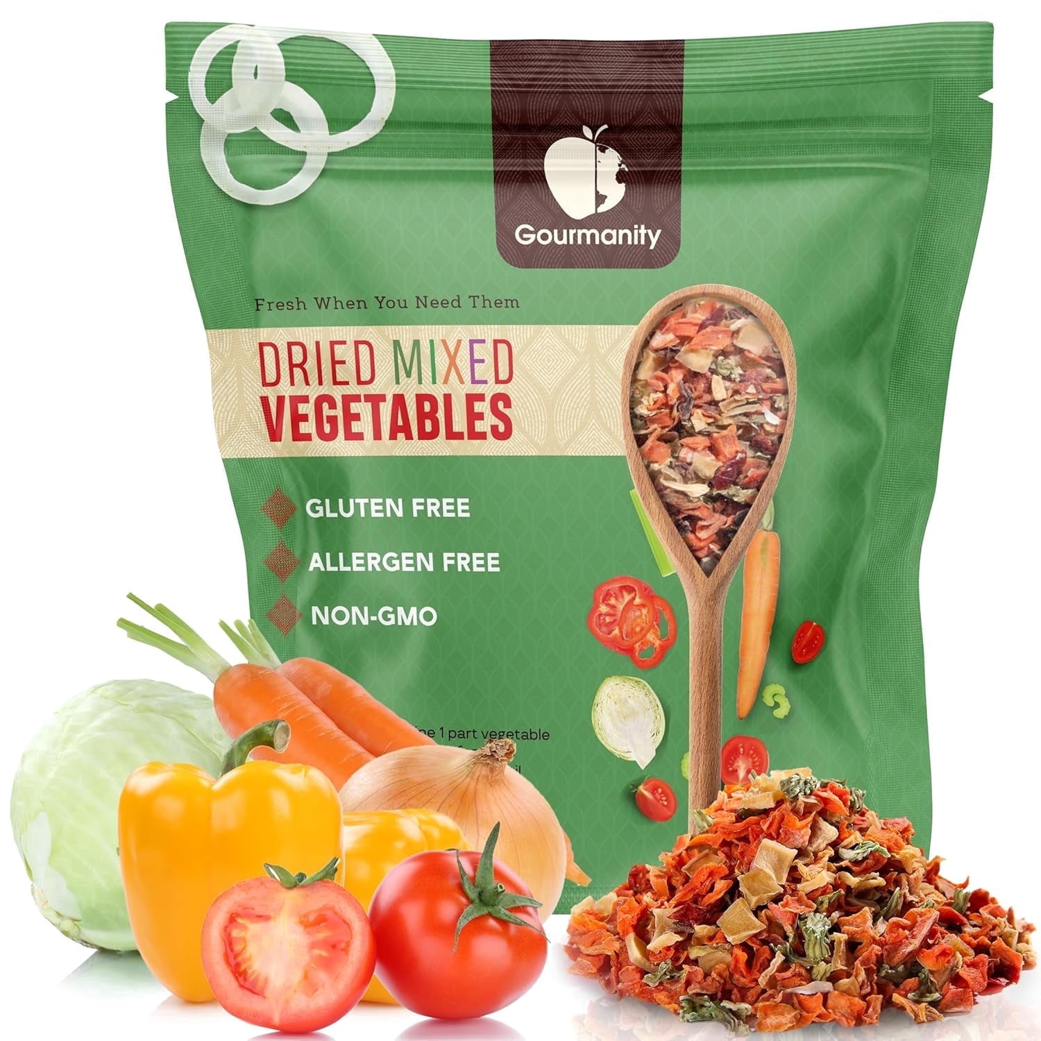 5 lb Dehydrated Mixed Vegetables, Dried Bulk Vegetables, Vegetable Soup Mix Dried, All natural, Kosher, by Gourmanity