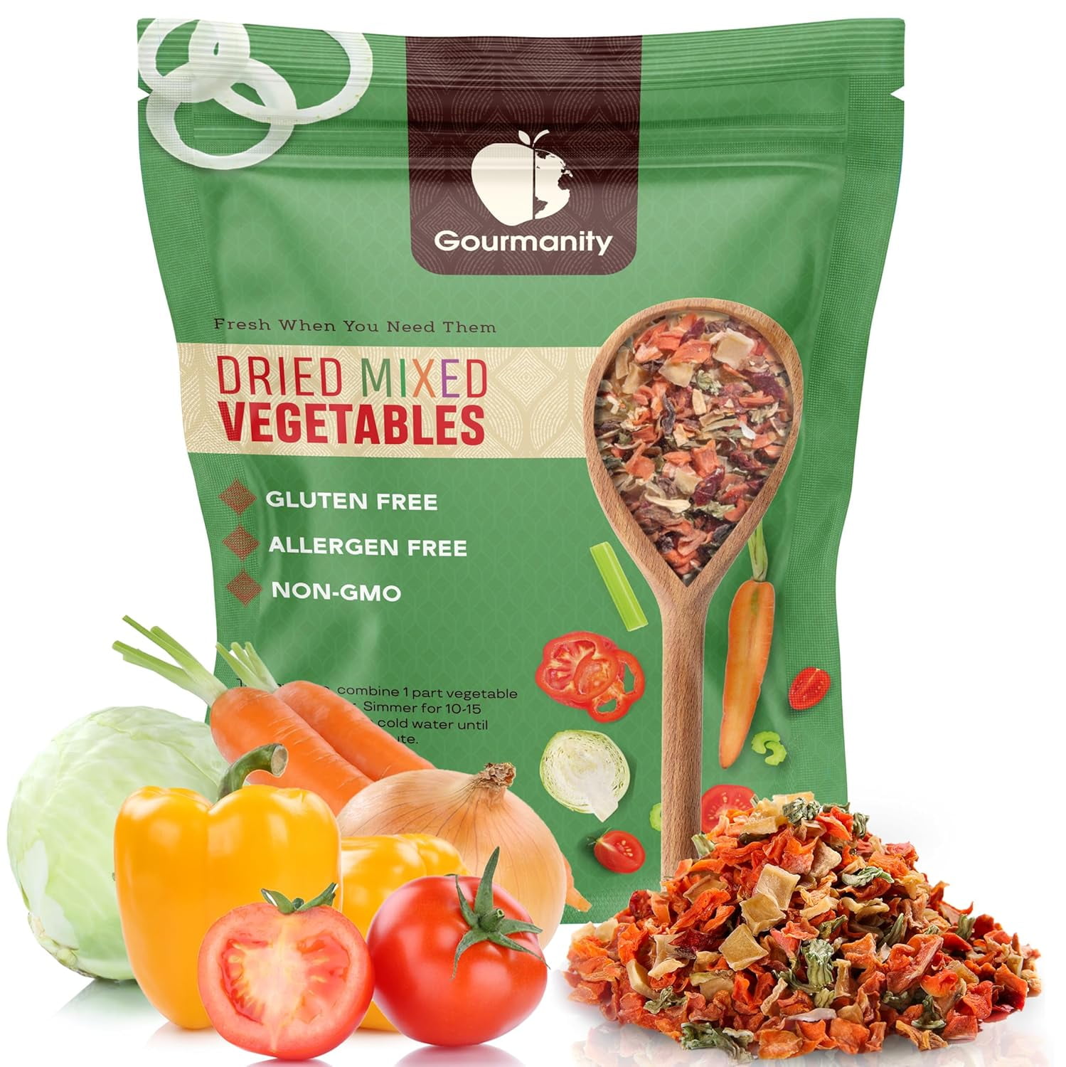Dry Toppings Gourmanity Dehydrated Mixed Vegetables, All Natural Dried Ramen Topping ...