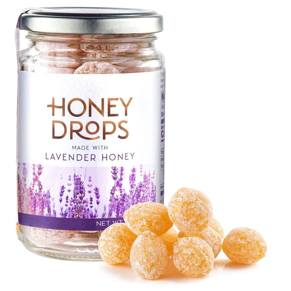 Gourmanity Honey Drops Made with Lavender Honey, Fruity and Floral Touch Carefully Crafted from Natural Honey, Gift your Family Artisan European Candy, Made in Provence, France, 7oz