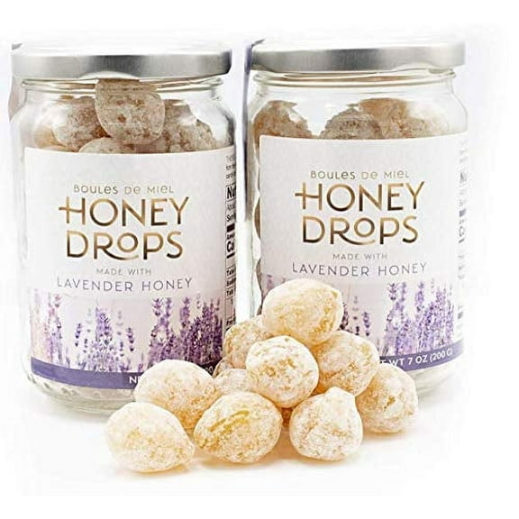 Gourmanity Honey Drops Made with Lavender Honey, 7 oz Jar, Pack of 2