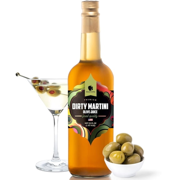 Gourmanity Olive Juice 25 oz Bottle (Pack of 1) | For Dirty Martinis | Olive Brine for Dirty Martinis