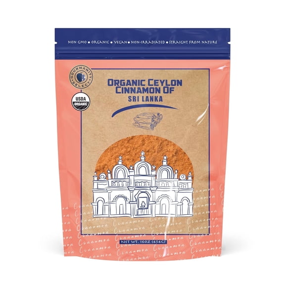 Organic Ceylon Cinnamon Powder 16oz Bag by Gourmanity