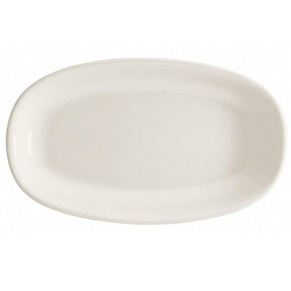 Gourmet 13" x 7.5" x h:1.5" Oval Warm White Porcelain Platter