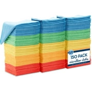 150 Pack Microfiber Cleaning Cloth, Bulk Towels for Home, Reusable Microfiber Towels for Cars, Cleaning Rags, Assorted, 11.5 Inches x 11.5 Inches, 150 Count