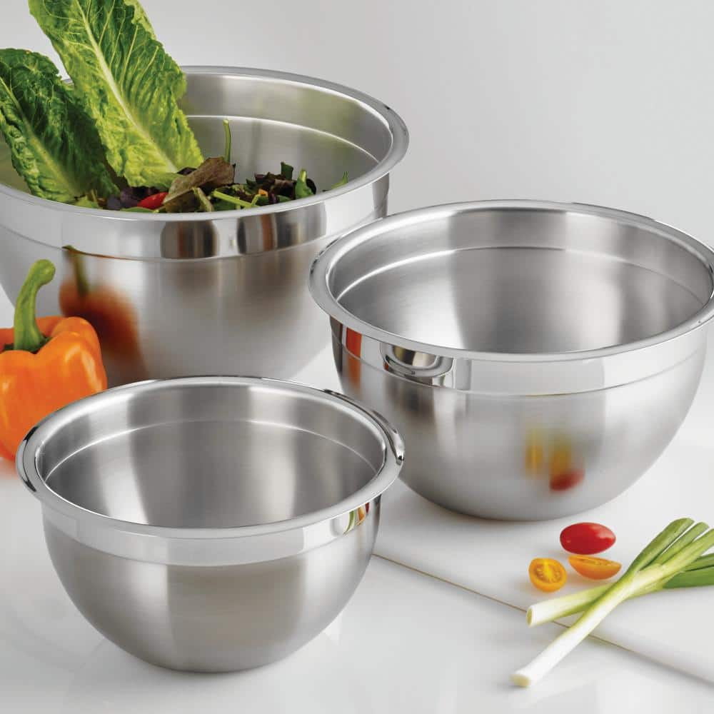 Gourmet 3-Piece Stainless Steel Mixing Bowl Set
