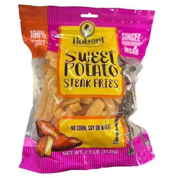 Hubert Pet Gourmet All Natural Vegan Sweet Potato Fries Dog Treats - 2.5 lbs Resealable Bag