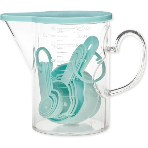 Gourmet Art 10-Piece Plastic Measuring Set, Blue