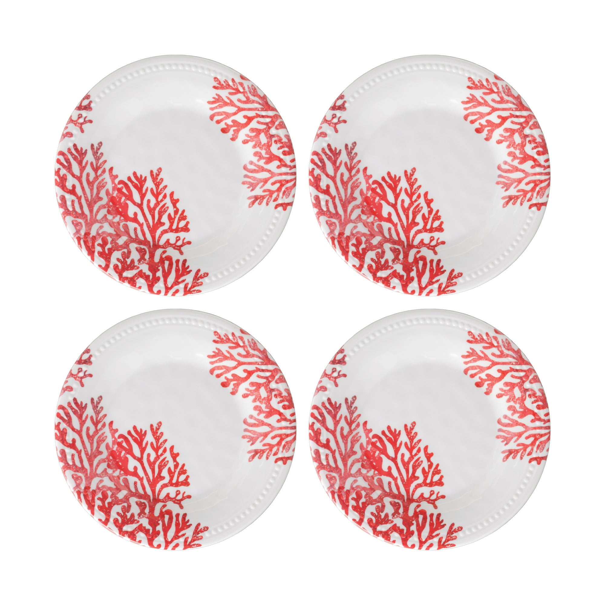 Gourmet Art 4 Piece 6 Inch Melamine Serving Plates Appetizer Plates Dessert Plates Red Coral Walmart