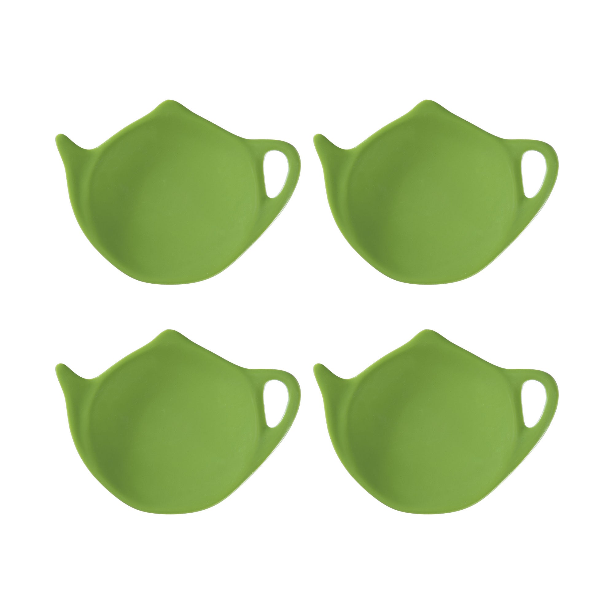 Gourmet Art 4-Piece Green Teapot Shaped Tea Bag Holder Set/Spoon Rests ...
