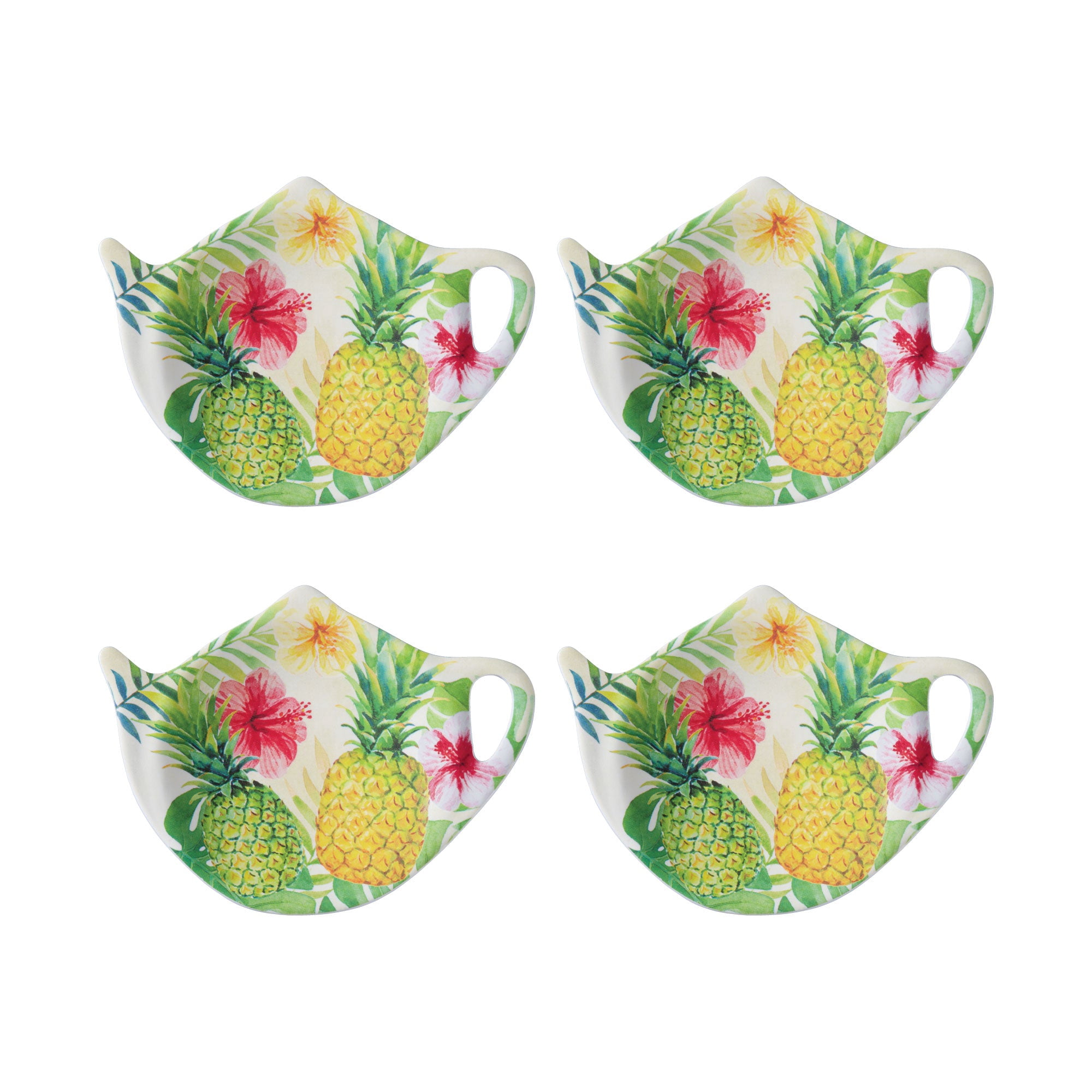 Gourmet Art 4-Piece Pineapple Teapot Shaped Tea Bag Holder Set/Spoon ...