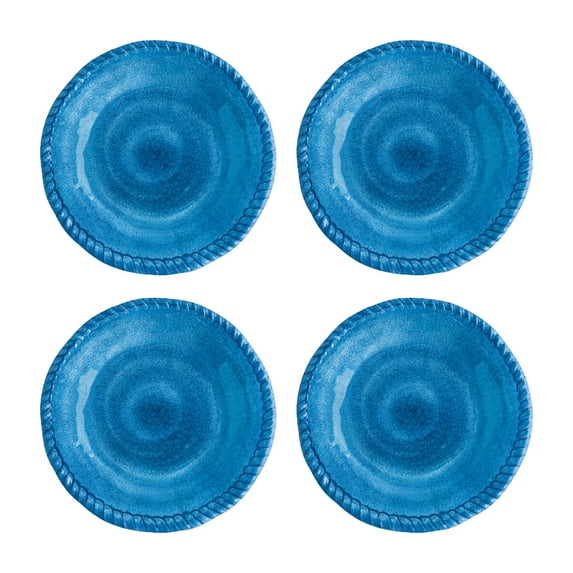 Gourmet Art 4-Piece Rope Melamine 6" Plate, Blue