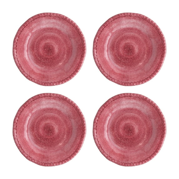 Gourmet Art 4-Piece Rope Melamine 6" Plate, Red