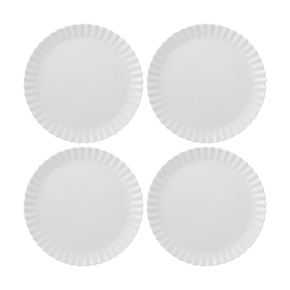 Gourmet Art 4-Piece Ruffle Heavyweight and Durable Melamine 6.75 Inch Plate for Indoors Outdoors Use, Party, Wedding, Birthday and Everyday Use.